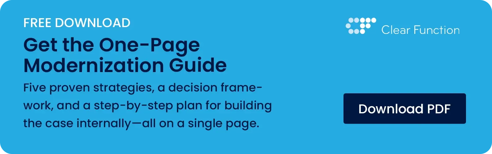 Free download—get the one-page modernization guide!