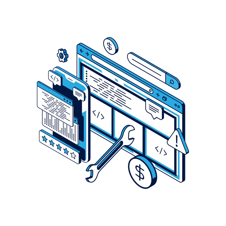 An illustration representing software development.