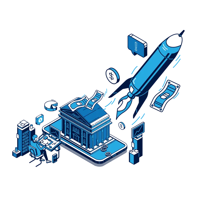 An illustration representing a product launch.