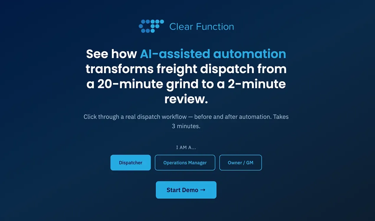 Preview of the interactive email-to-dispatch demo.